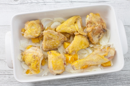 Preparazione Pollo al forno con arancia e finocchio - Fase 2 Preparazione Pollo al forno con arancia e finocchio - Fase 2