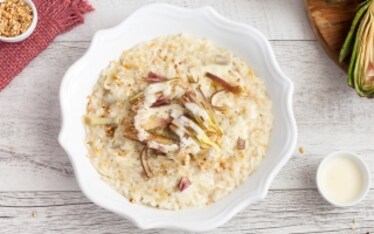 Risotto ai carciofi con fonduta di formaggio 