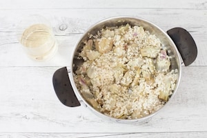 Preparazione Risotto ai carciofi con fonduta di formaggio  - Fase 2