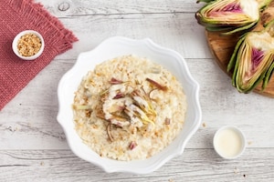 Preparazione Risotto ai carciofi con fonduta di formaggio  - Fase 3