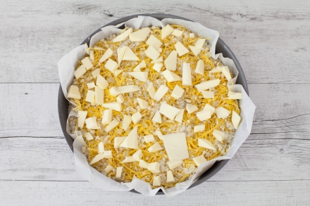 Preparazione Torta di tagliatelle - Fase 6 Preparazione Torta di tagliatelle - Fase 6