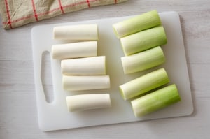 Preparazione Cannelloni di porri ripieni con patate e salame - Fase 2