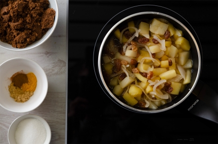 Preparazione Chutney speziato - Fase 1 Preparazione Chutney speziato - Fase 1