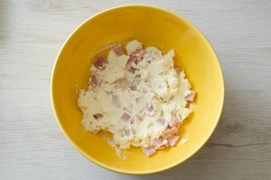Preparazione Mezze penne con ricotta e prosciutto - Fase 2