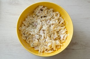 Preparazione Mezze penne con ricotta e prosciutto - Fase 2