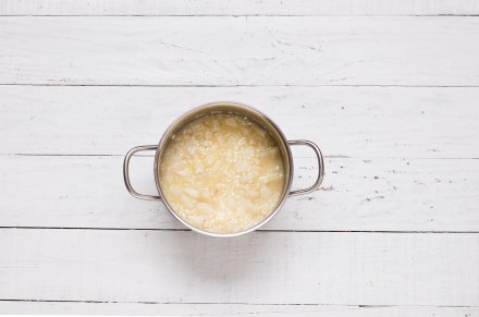 Preparazione Risotto con topinambur e raspadura - Fase 3 Preparazione Risotto con topinambur e raspadura - Fase 3