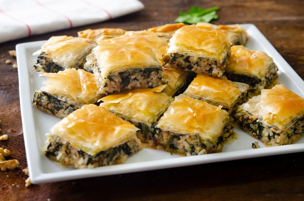 Spanakopita con riso e spinaci ricetta