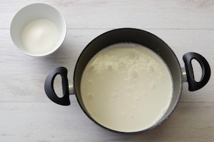 Preparazione Panna cotta alle more con cialde di caramello - Fase 3