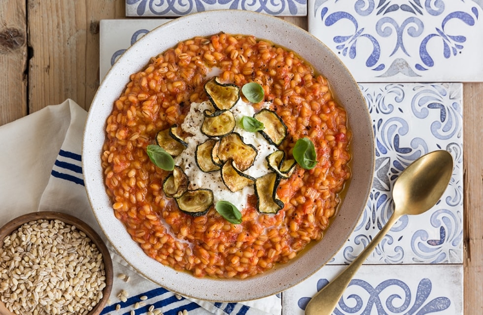 Orzotto al pomodoro e burrata ricetta