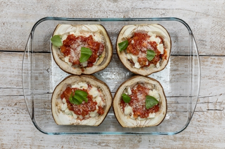 Preparazione Melanzane ripiene alla parmigiana - Fase 4 Preparazione Melanzane ripiene alla parmigiana - Fase 4