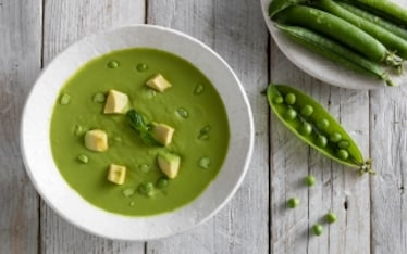 Crema fredda di piselli e avocado