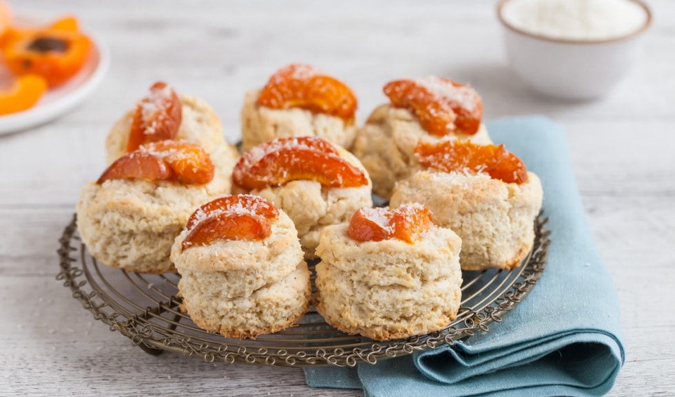 Scones alle albicocche e cocco  ricetta