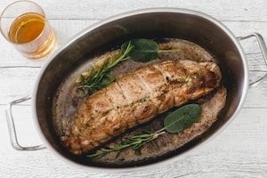 Preparazione Arrosto di maiale con pesche nettarine caramellate  - Fase 3