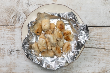 Preparazione Bocconcini di pollo al radicchio e gorgonzola - Fase 4 Preparazione Bocconcini di pollo al radicchio e gorgonzola - Fase 4