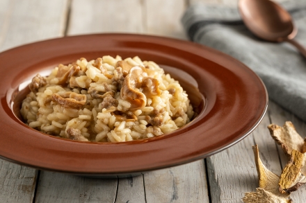 Preparazione Risotto ai funghi e salsiccia - Fase 5 Preparazione Risotto ai funghi e salsiccia - Fase 5