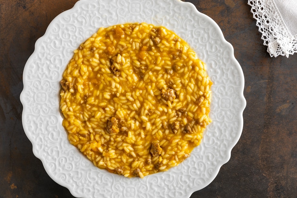 Risotto alla zucca e salsiccia ricetta