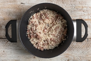 Preparazione Risotto alla zucca e salsiccia - Fase 3