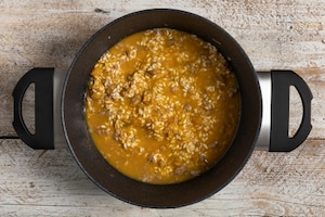 Preparazione Risotto alla zucca e salsiccia - Fase 4