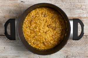 Preparazione Risotto alla zucca e salsiccia - Fase 4