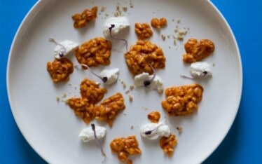 Risotto con 'nduja e crema di burrata