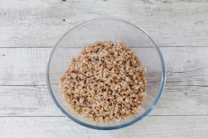 Preparazione Bowl di farro con radicchio di Treviso tardivo, zucca, melagrana e mela  - Fase 1