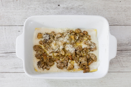 Preparazione Lasagne funghi e salsiccia - Fase 3 Preparazione Lasagne funghi e salsiccia - Fase 3