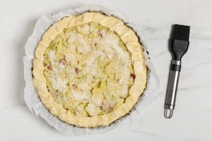 Preparazione Torta salata alla verza senza uova - Fase 3