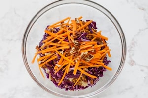 Preparazione Cestini di insalata di Lusia IGP con bulgur, carote e noci pecan  - Fase 3