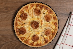 Preparazione Quiche di mele, chèvre chaud e timo  - Fase 5