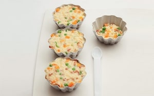 Preparazione Tortini di riso, verdure e pancetta croccante - Fase 1