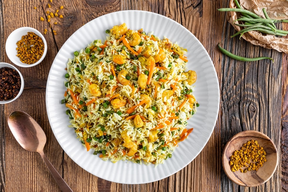 Ricetta Riso basmati con verdure e gamberi - Cucchiaio d'Argento