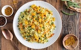Riso basmati con verdure e gamberi