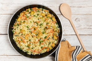 Preparazione Riso basmati con verdure e gamberi - Fase 5