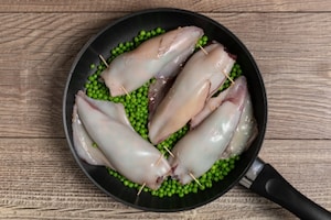 Preparazione Calamari ripieni con pisellini - Fase 3