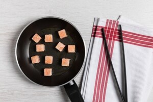 Preparazione Cucchiaini di sfoglia alla crema di ceci e salmone - Fase 3