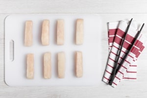 Preparazione Fiori di merluzzo su crema di lenticchie e peperoni cruschi - Fase 3