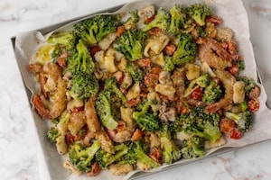 Preparazione Gamberi e calamari con verdure al forno - Fase 3