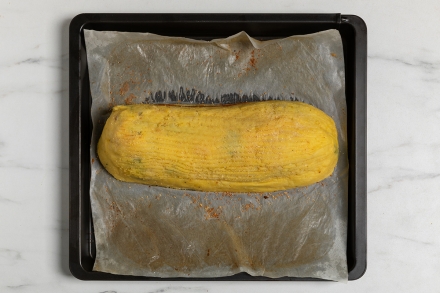 Preparazione Tronchetto di zampone in crosta di puré - Fase 3 Preparazione Tronchetto di zampone in crosta di puré - Fase 3