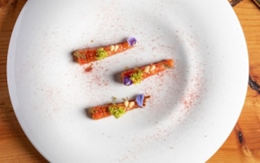 Gamberi ubriachi con pinoli e salsa di soia