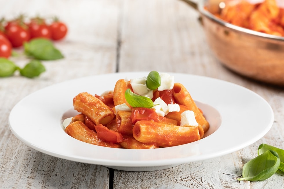 Rigatoni alla pizzaiola fatti in casa ricetta