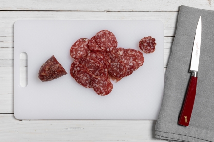 Preparazione Bruschette con crema di carciofi e salame - Fase 5 Preparazione Bruschette con crema di carciofi e salame - Fase 5