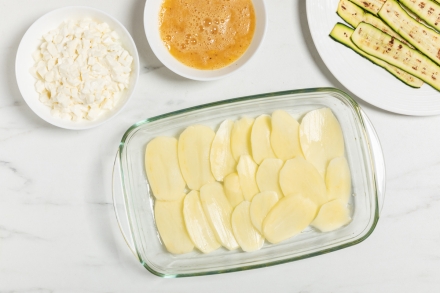 Preparazione Parmigiana di zucchine e patate  - Fase 2 Preparazione Parmigiana di zucchine e patate  - Fase 2