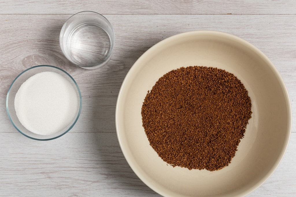 grosso contenitore per liquidi con collo lungo e stretto Spumone al caffè