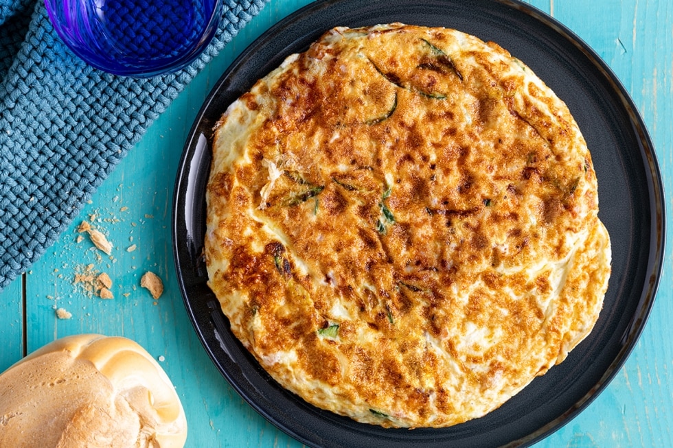 Frittata di albumi con zucchine e gamberetti ricetta