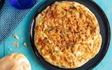 Frittata di albumi con zucchine e gamberetti