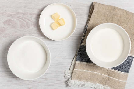 Preparazione Gelato al caramello salato - Fase 1 Preparazione Gelato al caramello salato - Fase 1