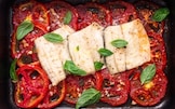 Branzino e pomodori al forno