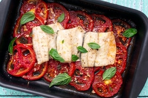 Preparazione Branzino e pomodori al forno - Fase 2