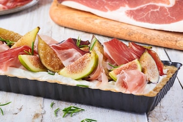 Cheesecake salata senza cottura fichi e speck