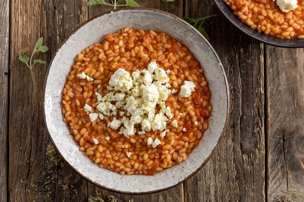 Orzotto con feta ricetta